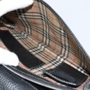 Burberrys Clutch Bag Leather Black Auth ka790-21