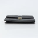 Burberrys Clutch Bag Leather Black Auth ka790-7