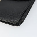 Burberrys Clutch Bag Leather Black Auth ka790-8