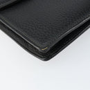 Burberrys Clutch Bag Leather Black Auth ka790-9