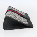 GUCCI GG Supreme Sherry Line Clutch Bag PVC Navy Red 84 014 2125 23 Auth ka792-4