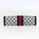 GUCCI GG Supreme Sherry Line Clutch Bag PVC Navy Red 84 014 2125 23 Auth ka792-6