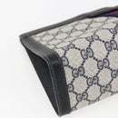 GUCCI GG Supreme Sherry Line Clutch Bag PVC Navy Red 84 014 2125 23 Auth ka792-8