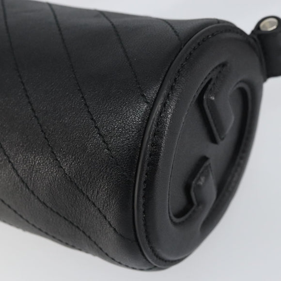 GUCCI Shoulder Bag Leather Black Silver 760170 Auth ka793V