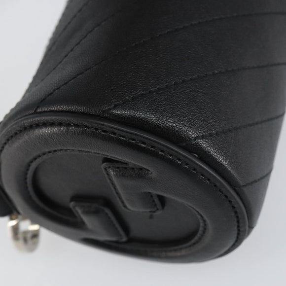 GUCCI Shoulder Bag Leather Black Silver 760170 Auth ka793V