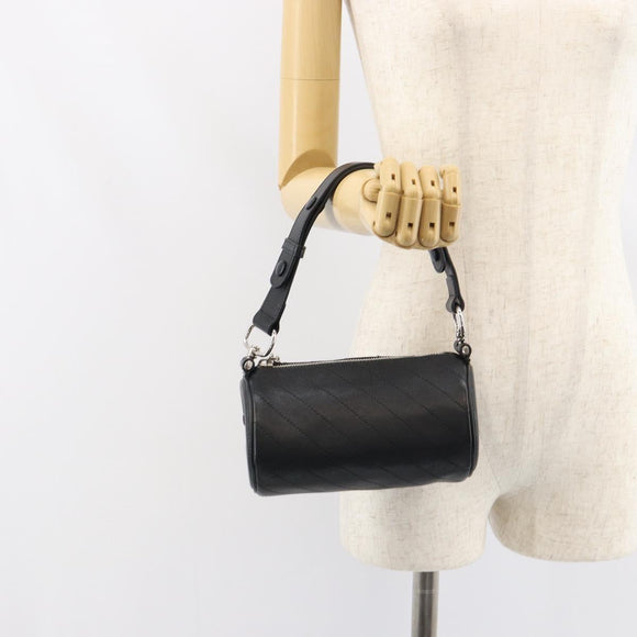 GUCCI Shoulder Bag Leather Black Silver 760170 Auth ka793V