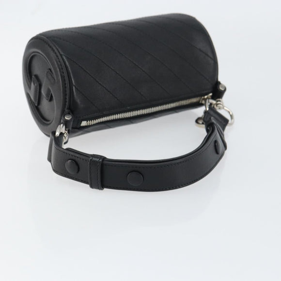 GUCCI Shoulder Bag Leather Black Silver 760170 Auth ka793V