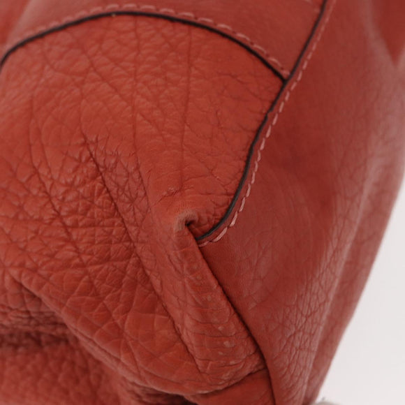 GUCCI Bamboo Hand Bag Leather Red Silver 232947 Auth ka796