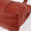 GUCCI Bamboo Hand Bag Leather Red Silver 232947 Auth ka796-11