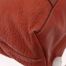 GUCCI Bamboo Hand Bag Leather Red Silver 232947 Auth ka796-12