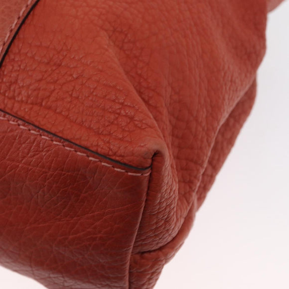 GUCCI Bamboo Hand Bag Leather Red Silver 232947 Auth ka796