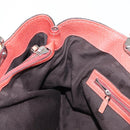 GUCCI Bamboo Hand Bag Leather Red Silver 232947 Auth ka796-18