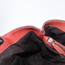 GUCCI Bamboo Hand Bag Leather Red Silver 232947 Auth ka796-20