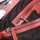 GUCCI Bamboo Hand Bag Leather Red Silver 232947 Auth ka796-22