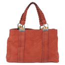 GUCCI Bamboo Hand Bag Leather Red Silver 232947 Auth ka796-3