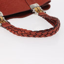 GUCCI Bamboo Hand Bag Leather Red Silver 232947 Auth ka796-7