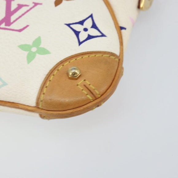 LOUIS VUITTON Multicolor Pochette Mira MM Pouch White M60096 LV Auth ka797SAV