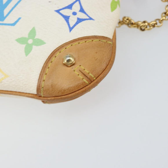 LOUIS VUITTON Multicolor Pochette Mira MM Pouch White M60096 LV Auth ka797SAV