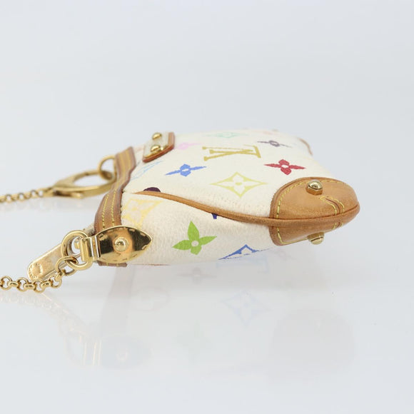 LOUIS VUITTON Multicolor Pochette Mira MM Pouch White M60096 LV Auth ka797SAV
