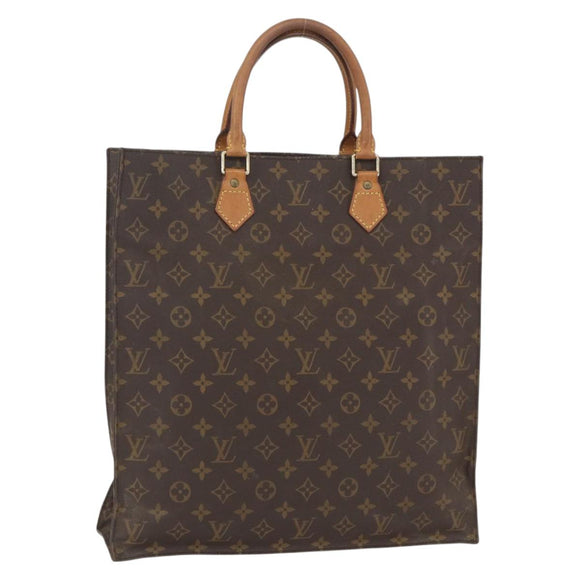 LOUIS VUITTON Monogram Sac Plat Hand Bag M51140 LV Auth ka802