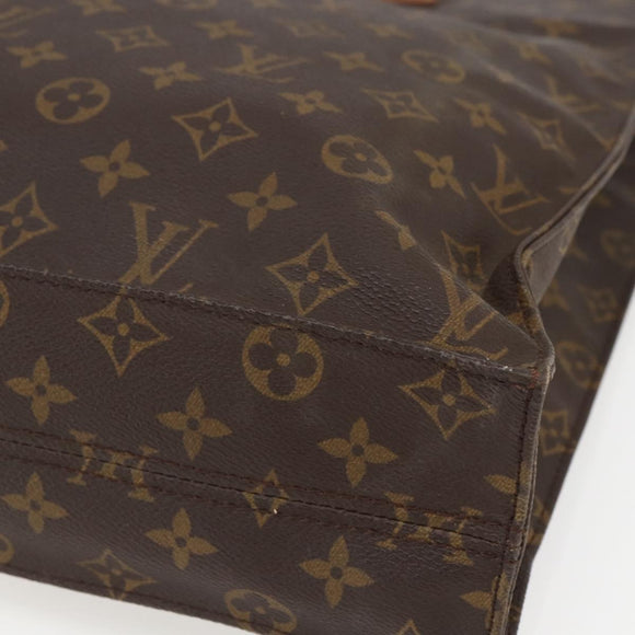 LOUIS VUITTON Monogram Sac Plat Hand Bag M51140 LV Auth ka802
