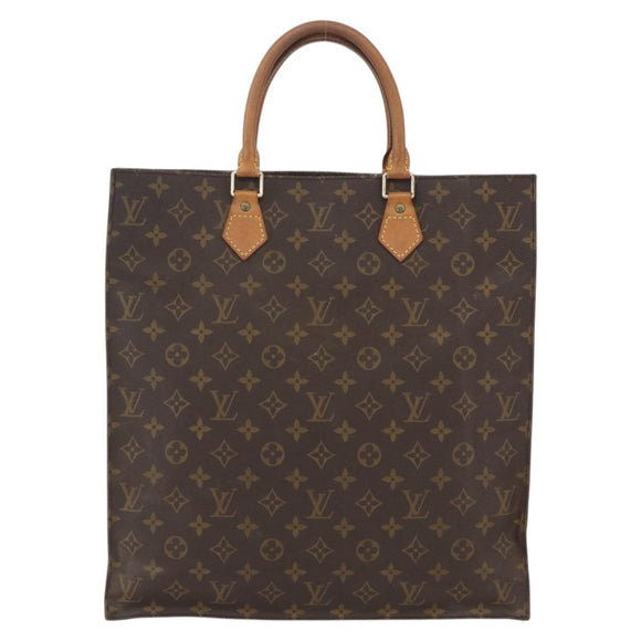 LOUIS VUITTON Monogram Sac Plat Hand Bag M51140 LV Auth ka802