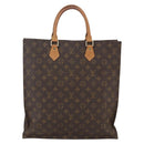 LOUIS VUITTON Monogram Sac Plat Hand Bag M51140 LV Auth ka802-2