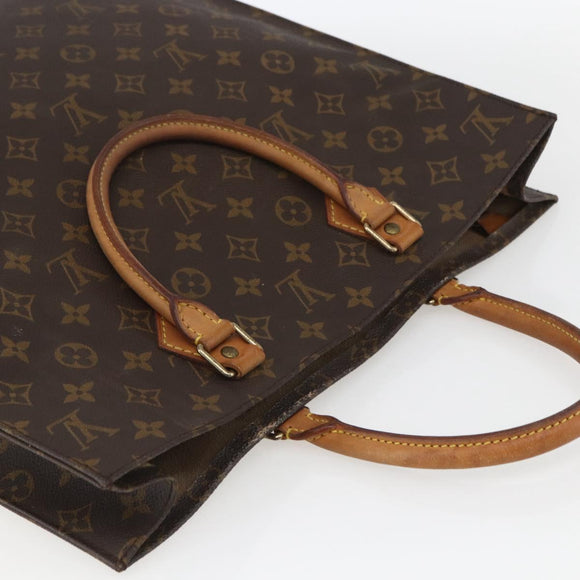 LOUIS VUITTON Monogram Sac Plat Hand Bag M51140 LV Auth ka802
