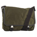 PRADA Shoulder Bag Nylon Khaki Silver Auth ka810-1