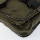 PRADA Shoulder Bag Nylon Khaki Silver Auth ka810-15