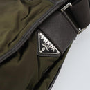 PRADA Shoulder Bag Nylon Khaki Silver Auth ka810-18