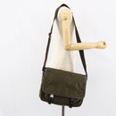 PRADA Shoulder Bag Nylon Khaki Silver Auth ka810-25