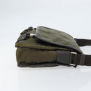PRADA Shoulder Bag Nylon Khaki Silver Auth ka810-3