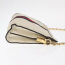 GUCCI Chain Sherry Line Shoulder Bag Leather White 503877 Auth ka811-3
