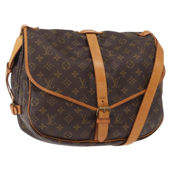 LOUIS VUITTON Monogram Saumur 35 Shoulder Bag M42254 LV Auth ka812