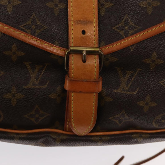LOUIS VUITTON Monogram Saumur 35 Shoulder Bag M42254 LV Auth ka812