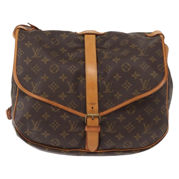 LOUIS VUITTON Monogram Saumur 35 Shoulder Bag M42254 LV Auth ka812
