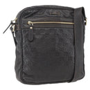 GUCCI Guccissima GG Canvas Shoulder Bag Leather Brown Gold 201448 Auth ka814-1