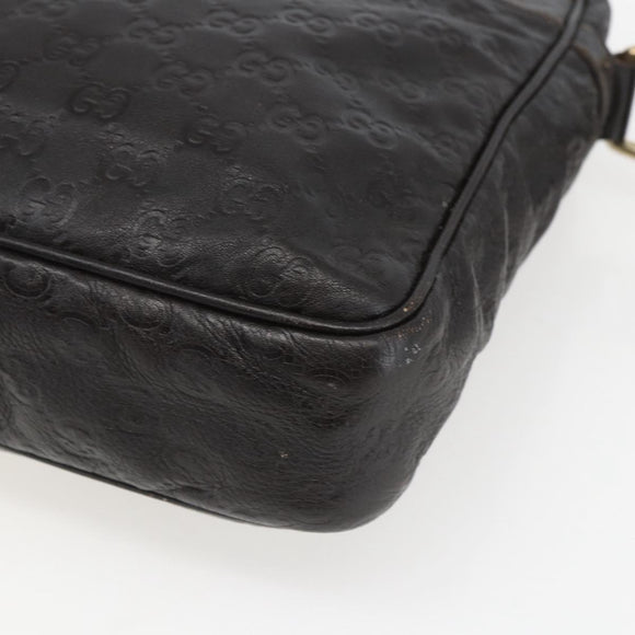 GUCCI Guccissima GG Canvas Shoulder Bag Leather Brown Gold 201448 Auth ka814