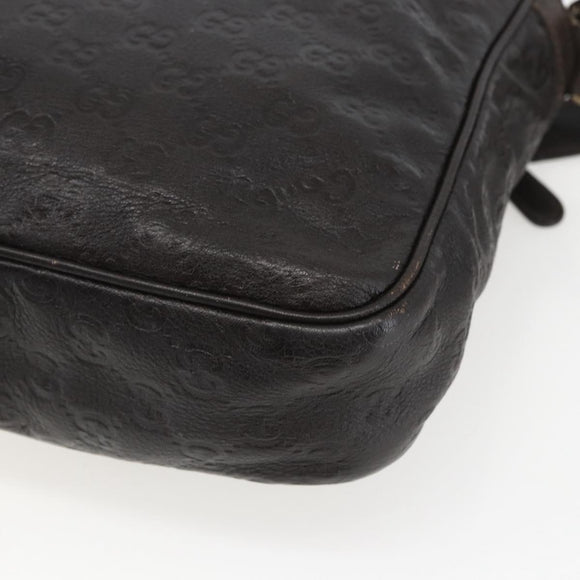 GUCCI Guccissima GG Canvas Shoulder Bag Leather Brown Gold 201448 Auth ka814