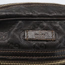 GUCCI Guccissima GG Canvas Shoulder Bag Leather Brown Gold 201448 Auth ka814-17