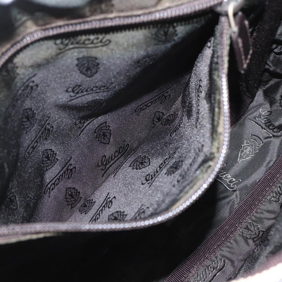 GUCCI Guccissima GG Canvas Shoulder Bag Leather Brown Gold 201448 Auth ka814