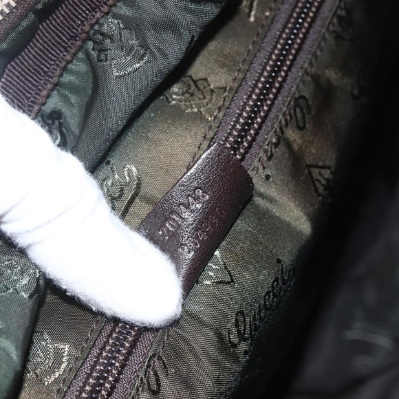 GUCCI Guccissima GG Canvas Shoulder Bag Leather Brown Gold 201448 Auth ka814