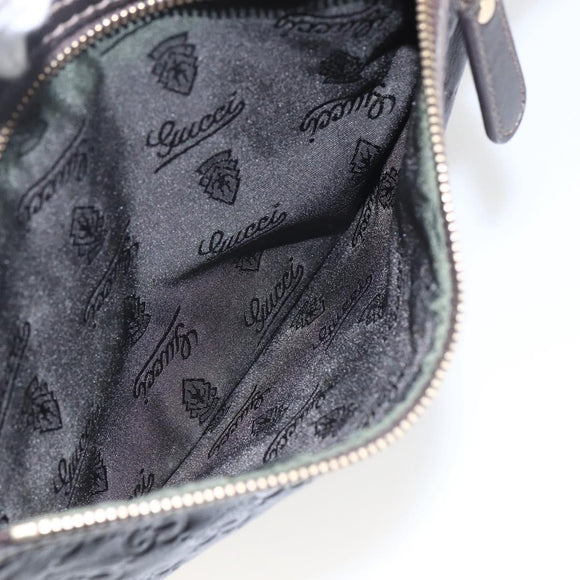 GUCCI Guccissima GG Canvas Shoulder Bag Leather Brown Gold 201448 Auth ka814