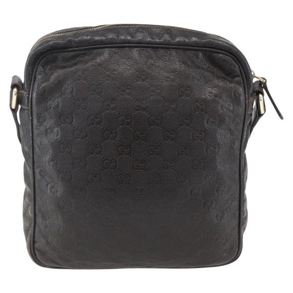 GUCCI Guccissima GG Canvas Shoulder Bag Leather Brown Gold 201448 Auth ka814