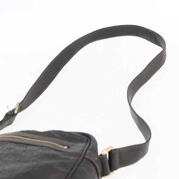 GUCCI Guccissima GG Canvas Shoulder Bag Leather Brown Gold 201448 Auth ka814