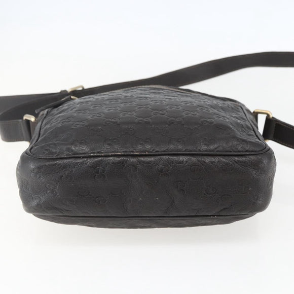 GUCCI Guccissima GG Canvas Shoulder Bag Leather Brown Gold 201448 Auth ka814