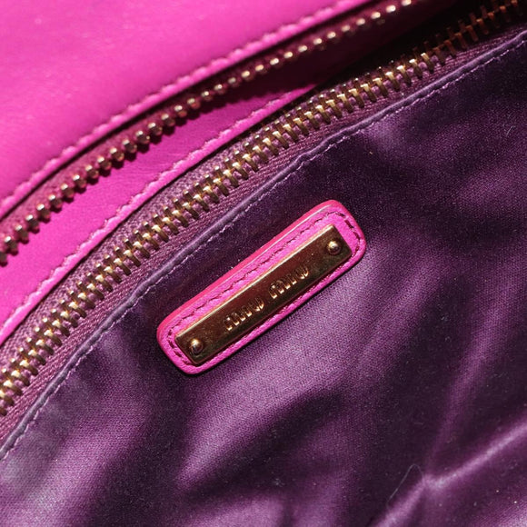 Miu Miu Hand Bag Leather 2way Pink Gold Auth ka823
