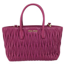 Miu Miu Hand Bag Leather 2way Pink Gold Auth ka823-13