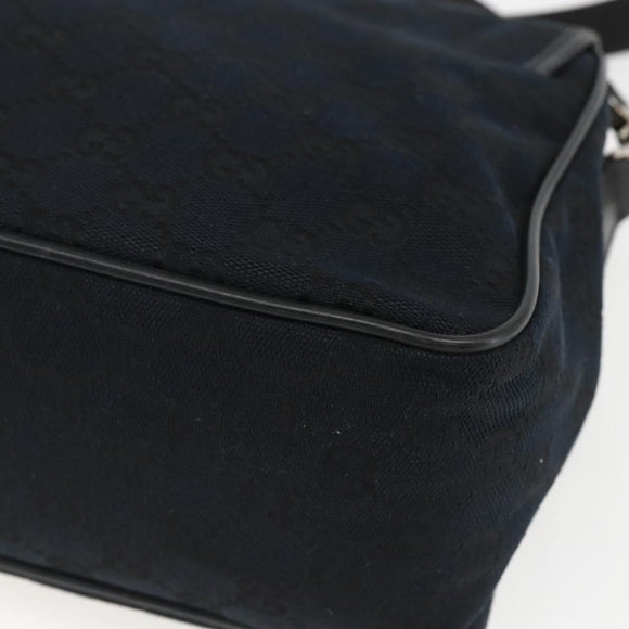 GUCCI GG Canvas Shoulder Bag Black Silver 019 0375 Auth ka825